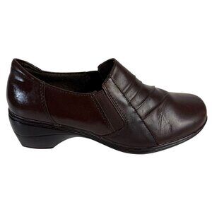 Thom Mcan Deidre Brown Leather Loafer Size 8 Comfort Shoes Slip On Clogs Slouch